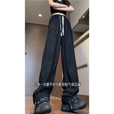 抖音品质夏季新款冰丝高级垂感宽松休闲裤B315-K24195-特p35控68，男装休闲裤，电商B315