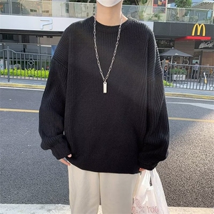 慵懒风毛衣男春秋款秋冬打底针织衫宽松毛线衣百搭外套男 M09图片