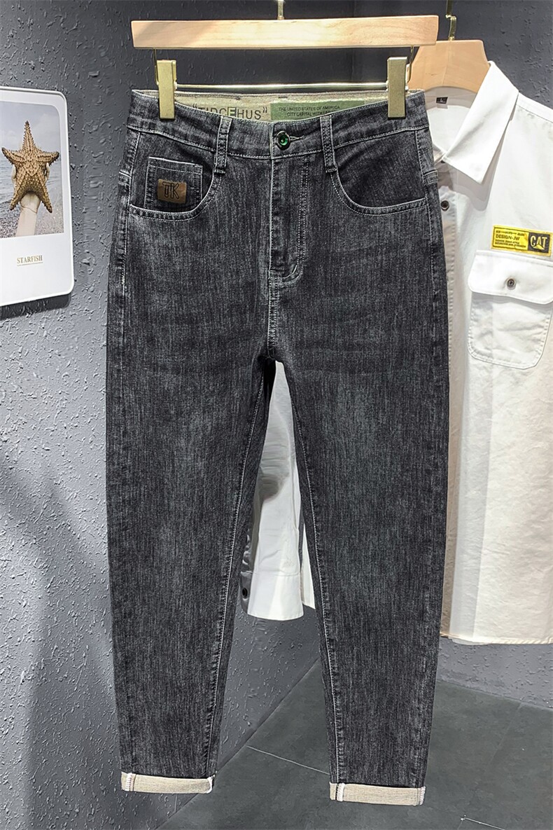 直播春夏新款牛仔裤男修身小脚弹力复古薄款长裤NZK5855-P70,男装牛仔裤,星座1207-1