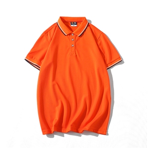 Y050白底平铺跨境外贸大码学生青少年班服polo衫短袖T恤夏季潮男图片