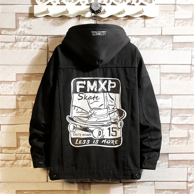 2023印花牛仔外套男高街夹克秋季hiphop炸街上衣服JK911-P85，男装工装外套，星座1103-1