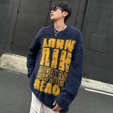 针织衫男女韩版潮流字母提花宽松帅气2024冬季ins毛衣MZ615-P57，男装针织衫/毛衣，星座412-3