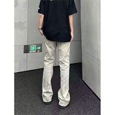 美式高街水洗做旧复古微喇叭牛仔裤男款显瘦拖地裤子N1104-P47，男装牛仔裤，星座208-5