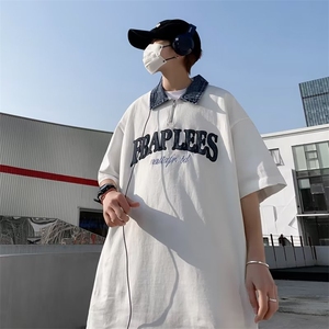 POLO衫夏季潮刺绣流行2023五分袖ins男百搭时尚潮流新款WB075-P34图片