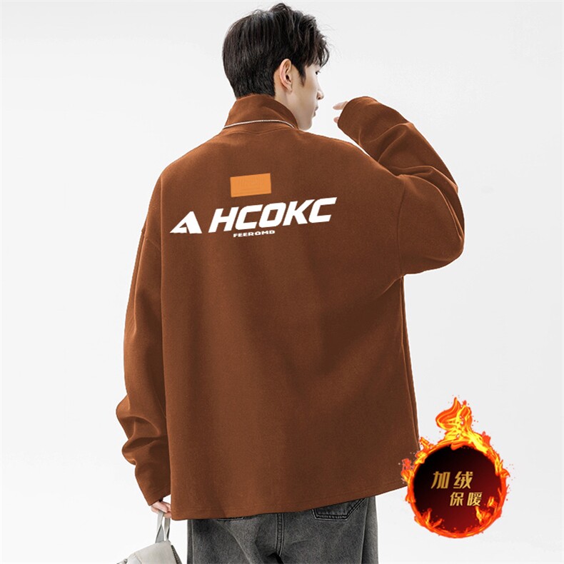 一件过冬重磅保暖针织衫德绒加绒加厚卫衣半高领打底长袖T恤DR67,男装T恤,电商A486