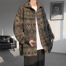 8XL-M复古大码民族风衬衫男款春季加厚粗呢藏式外套CS29001P68，男装民族服装，电商B312