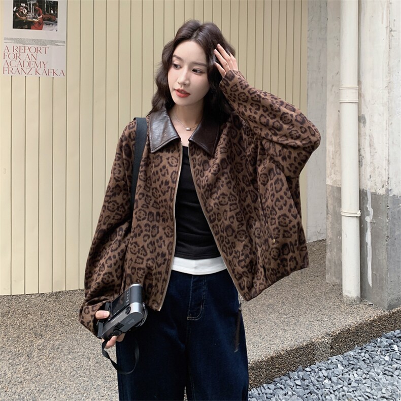 【新品有货】美式复古豹纹外套2C213-908-P160-K238,女装短外套,2C213
