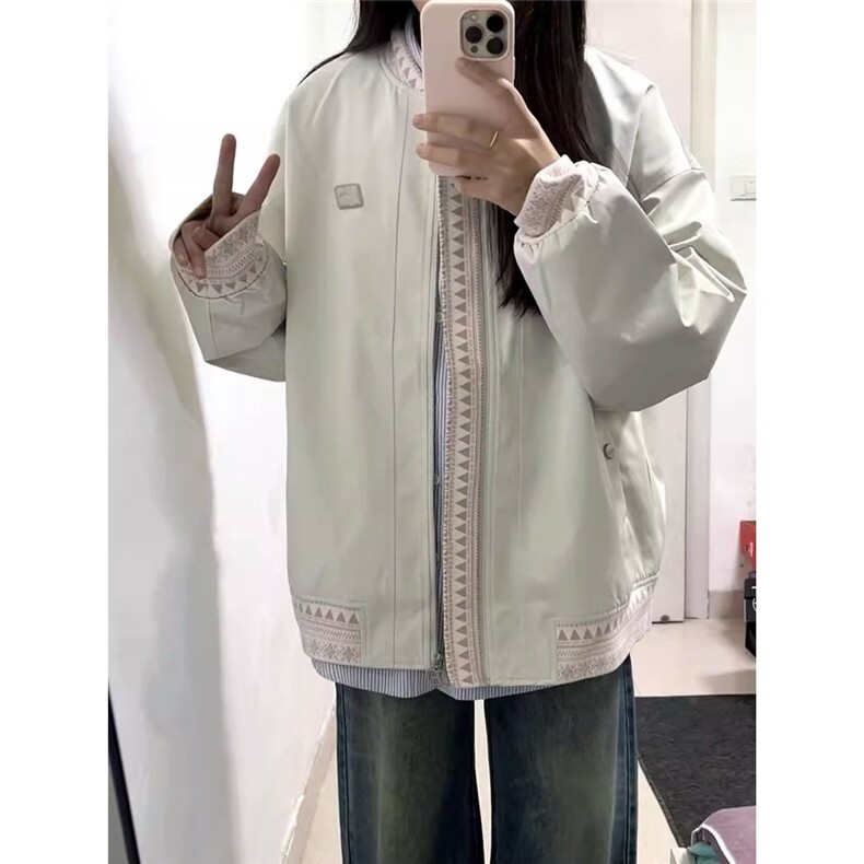 美式复古民族风棒球服外套新款宽松休闲飞行员夹克513AJK2500P67,男装民族服装,星座513A