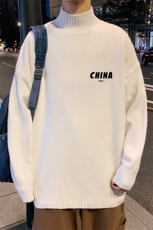 M18248-P45加绒款-P65半高领毛衣男士大码针织衫男毛线衣男，男装针织衫/毛衣，电商A040