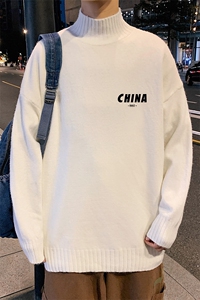 M18248-P45 加绒款-P65半高领毛衣男士大码针织衫男毛线衣男图片