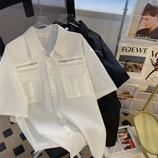 高街衬衫男韩版潮流短袖夏季薄款2024新款ins宽松外套CY359-P40，男装衬衫，星座412-2