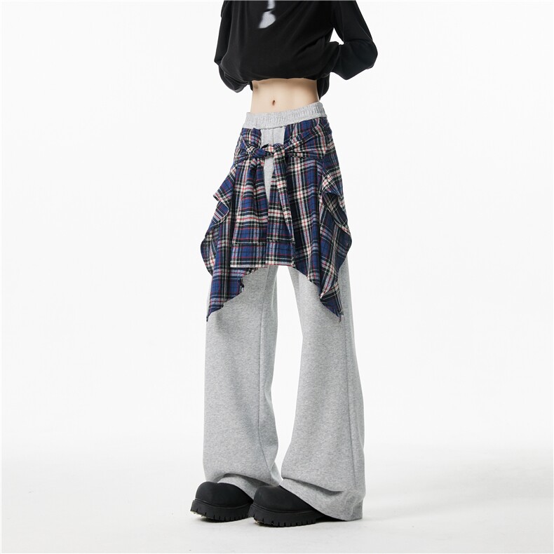 2025秋季新款美式高街假两件宽松休闲卫裤B313-K864-特p60控98，男装休闲裤，电商B313