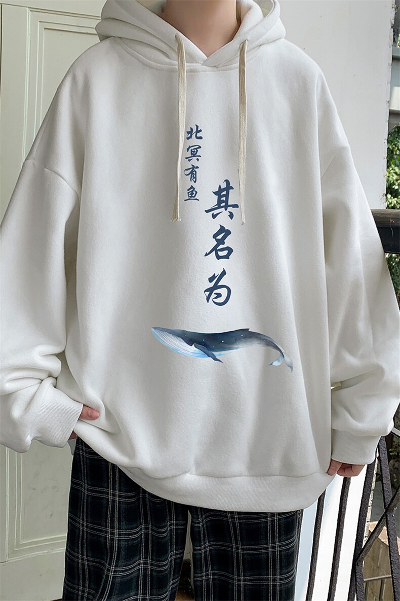 纯棉连帽卫衣男大码运动帽衫宽松薄WY2261-P35加绒款-P40,男装卫衣,电商A040