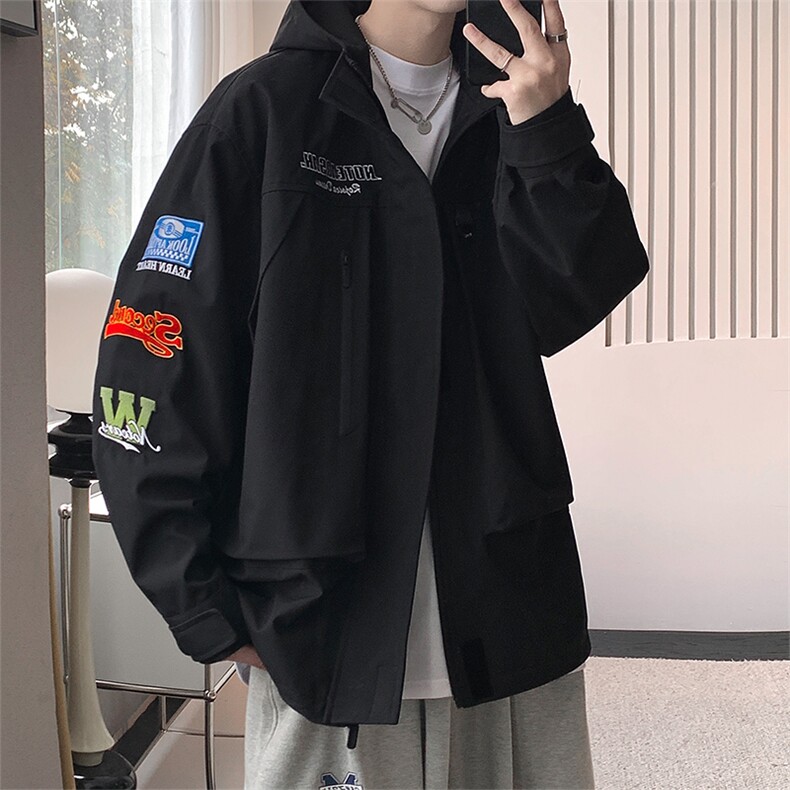 春季新款美式山系户外情侣冲锋衣机能刺绣外套夹克JK02318-P100,男装夹克,星座308B-2