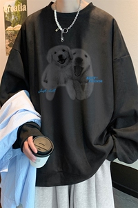 麂皮绒卫衣男大码重磅长袖t恤男 JW81455-P35 加绒款P45图片