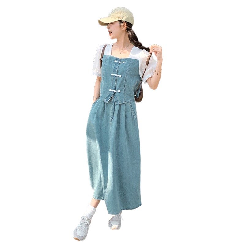 2024夏装新款新中式牛仔套裙B2-206-2409-P145-K218,女装套装/套裙,浙宝220