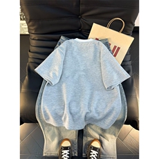 2026新款假两件v领重磅短袖T恤男夏季潮牌休闲简约百搭YY819-P35，男装T恤，电商C216