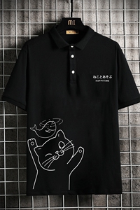 PL57133-P35 翻领短袖polo衫男大码胖子半袖t恤男有领保罗衫图片