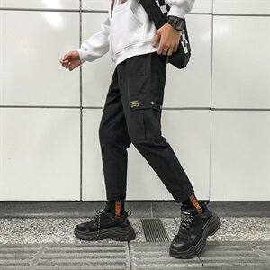 703-K170-P60 港风多口袋工装休闲裤水洗全棉 束脚长裤图片
