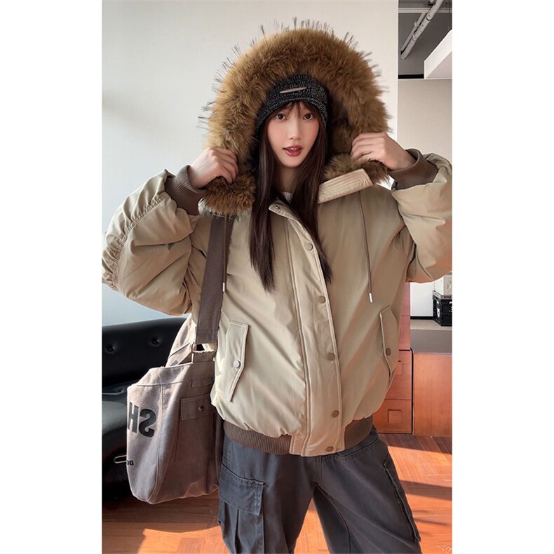[现货座山雕羽绒服]连帽毛领加厚保暖百搭外套5D1200TP220368图片