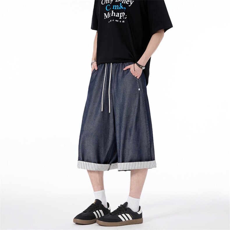 夏季新款潮牌仿天丝牛仔高级感冰丝垂感休闲七分裤男2560特P31,男装牛仔裤,电商C305A