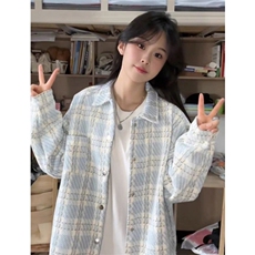 小香风外套男女潮牌宽松休闲百搭夹克春秋新款格子衬衫CW91，男装夹克，星座1116A（原606A-3）