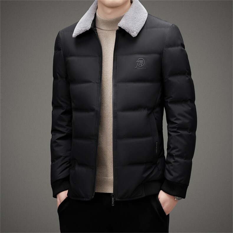 CAH2801钱塘2020-2商务休闲翻领简约冬季厚款中年男士羽绒服P200,男装羽绒服,钱塘207-2