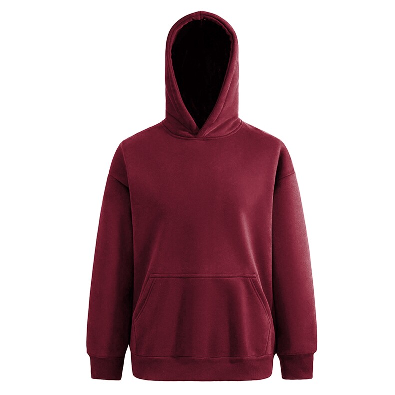 无帽绳版二开秋冬美式高街重磅曼巴棉纯色连帽卫衣外套X056，男装卫衣，电商A486-1