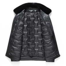 77056-2冬季新款真皮羽绒服男山羊皮外套商务休闲男装爸爸装P850，男装羽绒服，电商B360A（原721A）