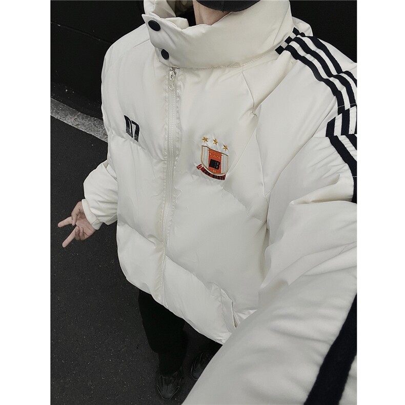 冬装新品港风织带棉服刺绣logo棉衣休闲加厚外套男G1105P118,男装棉衣,电商A339