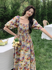 2024法式油画连衣裙【现货】082-3634P120K178，女装连衣裙，浙宝192（原082）