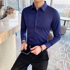 2021春装英伦风衬衫男长袖衬衣韩版修身款A470-CS21-图片