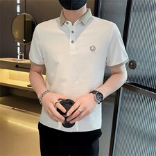 抖音主推大货U字刺绣夏短袖翻领Polo衫时尚大码体恤T066-P45，男装T恤，电商D342