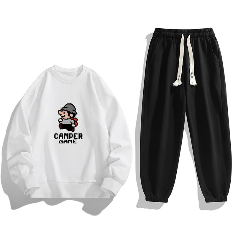 2025秋装新款现货跑量青少年男士印花套头卫衣套装大码TZ8182-P28，男装休闲套装，星座1816-2（原1210–2）