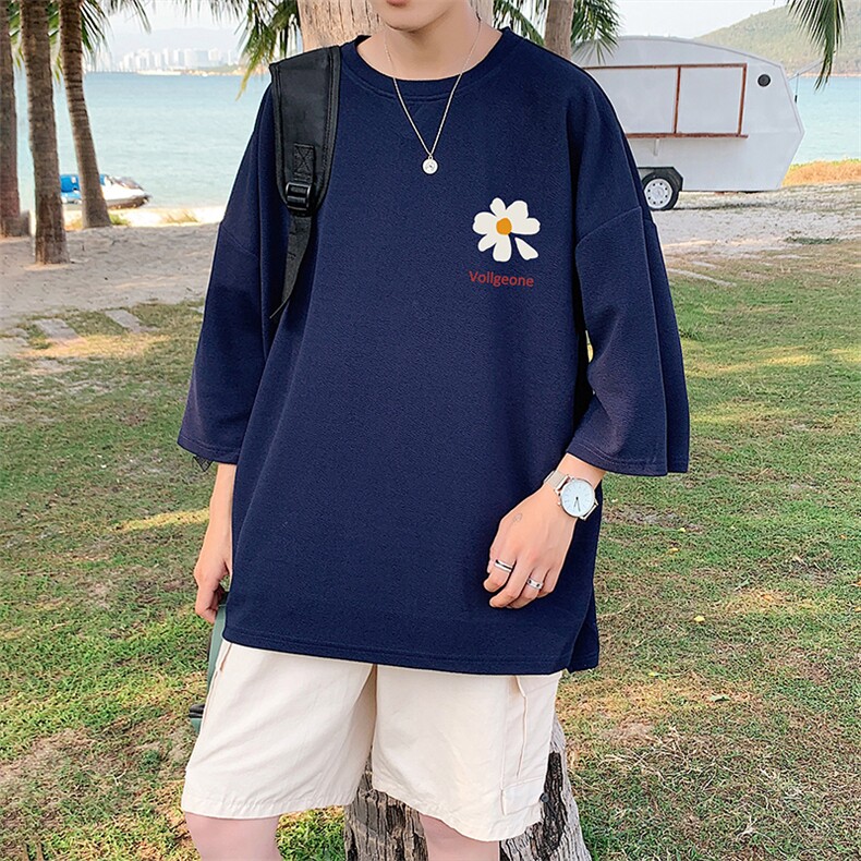 Q11059-P30春夏季七分袖t恤男大码五分袖男短袖中袖,男装T恤,电商A040