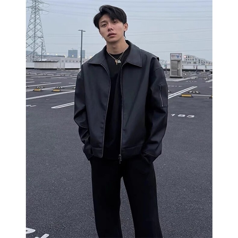 斌子PU皮夹克痞帅休闲短款皮外套上衣J2603-P75,男装夹克,星座1213
