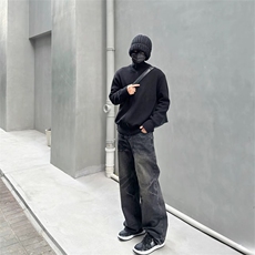 抖音得物保暖立领拉链针织外套秋冬宽松慵懒风纯色毛衣上衣AM02，男装针织衫/毛衣，电商A443