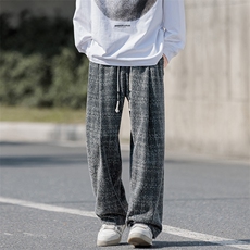 现货A2245TP45控79-秋季新款美式格子休闲裤男宽松直筒抽绳裤子，男装休闲裤，电商B241