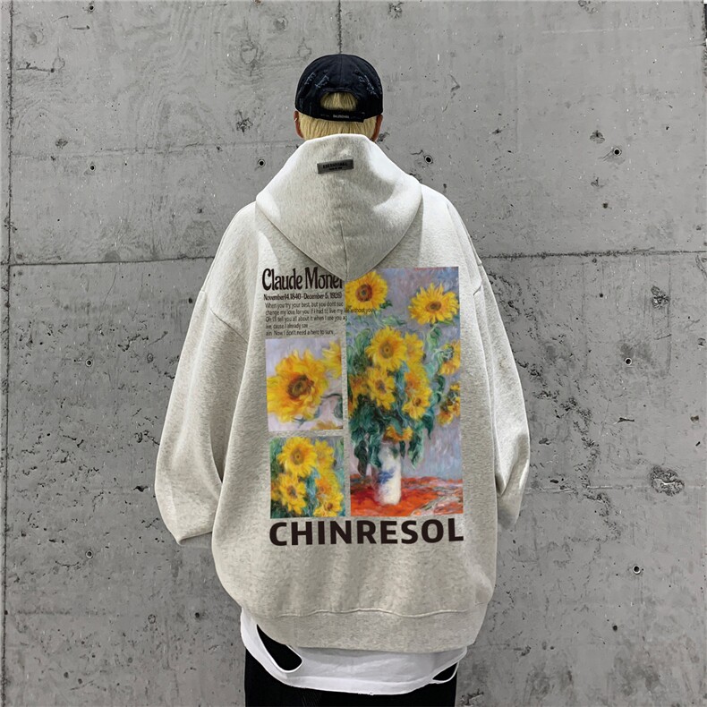 供抖音丶重磅高品棉350克排扣连帽向日葵卫衣LW6111-特p58控78,男装卫衣,星座508（原C305）