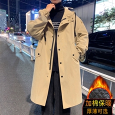 风衣男中长款大衣男加绒棉衣男F174薄P90加棉P100特价港风一，男装风衣，星座401