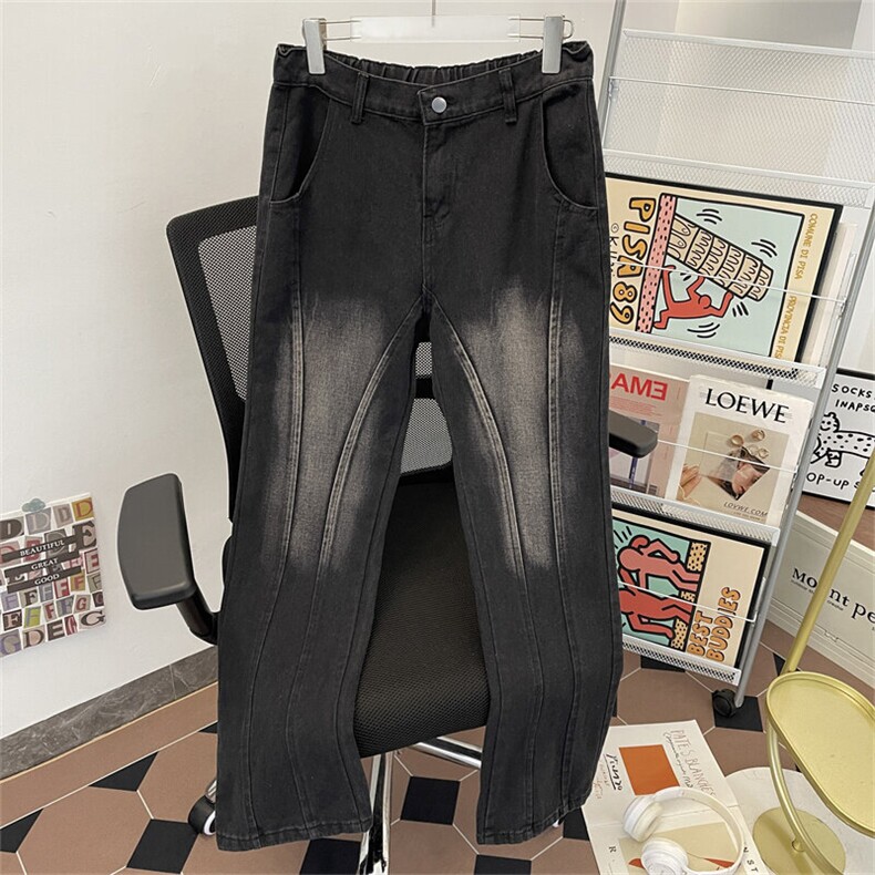 夏季新款日系直筒牛仔裤男韩版潮流宽松阔腿裤FG62P45,男装牛仔裤,星座1013-1
