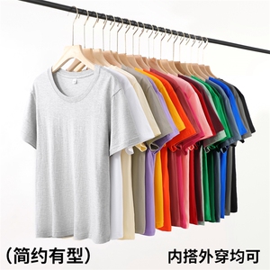 纯棉T恤男女情侣短袖印字印Logo团体服班服工作服聚会广告衫定制图片