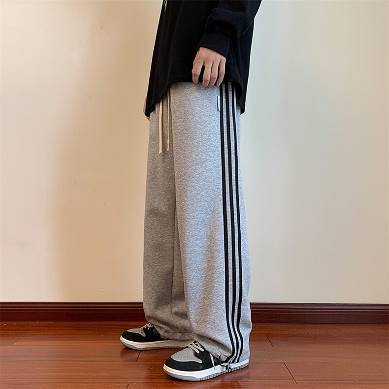 KP700P35港风条纹休闲裤男包边包条宽松大码束脚卫裤,男装休闲裤,星座1204