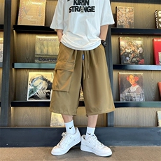 多口袋工装七分裤夏季短裤男潮牌ins宽松休闲运动裤衩K3527-P30，男装休闲裤，星座512-2