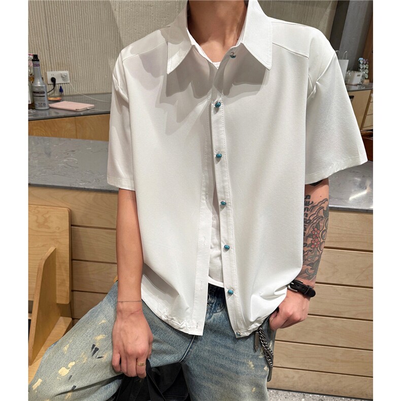 夏季垫肩UPF50+防晒衣短袖冰丝凉感衬衫薄男装外套防晒服S425特40,男装防晒衣,电商A233-1