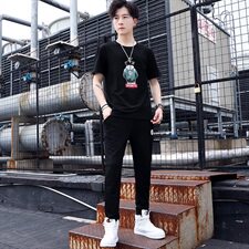 青少年夏季套装男两件套帅气一套休闲潮流运动夏装YK668-P55，男装T恤，星座509