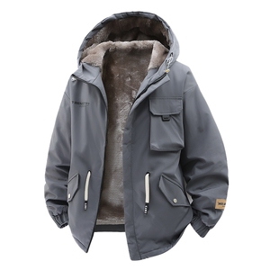立体冬季外套加绒加厚潮牌夹克连帽宽松保暖派克服 A436-D201-P80图片