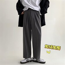 ND792 TP45 加绒！休闲裤男生冬季韩版潮流宽松纯色百搭长裤图片