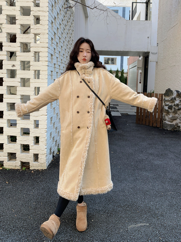 现货高转化数据25年长款火焰复合皮毛一体女182A-8598P225K338,女装皮草,浙宝182A