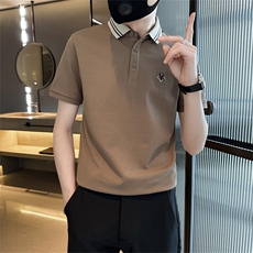 主推款现货大码夏季短袖T恤翻领刺绣Polo衫高级感半袖T0233-P48，男装T恤，电商D342